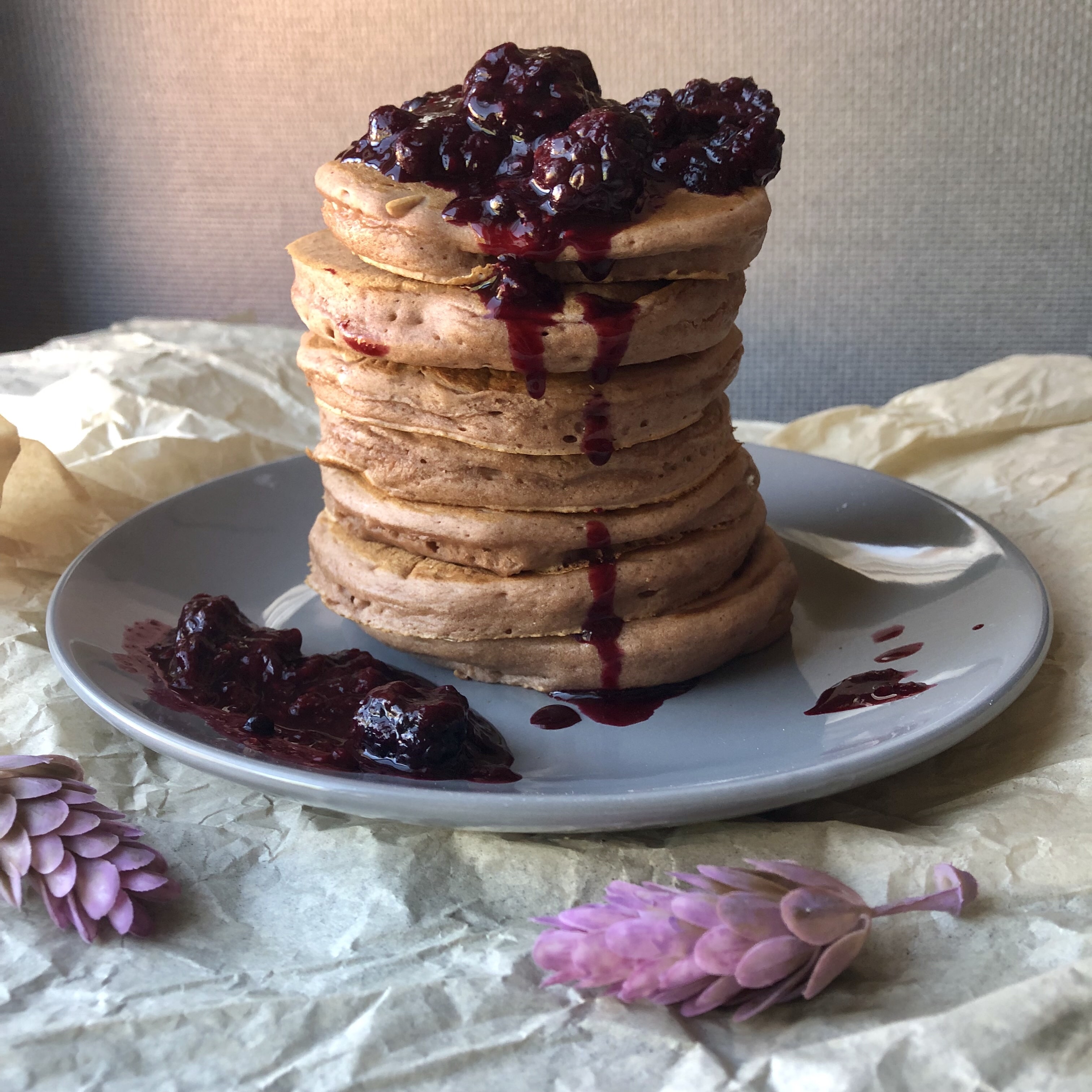 Chocolate milk pancakes halicopter away