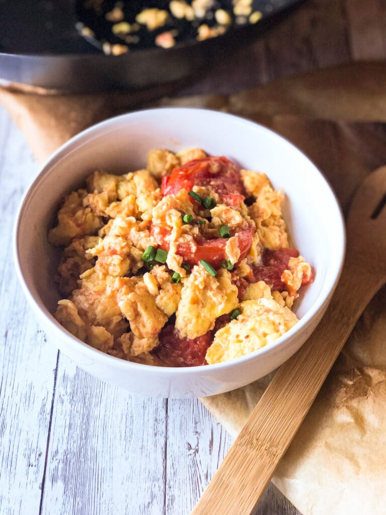 Learn how to make simple and delicious tomato and egg stir fry in less than 15 minutes.