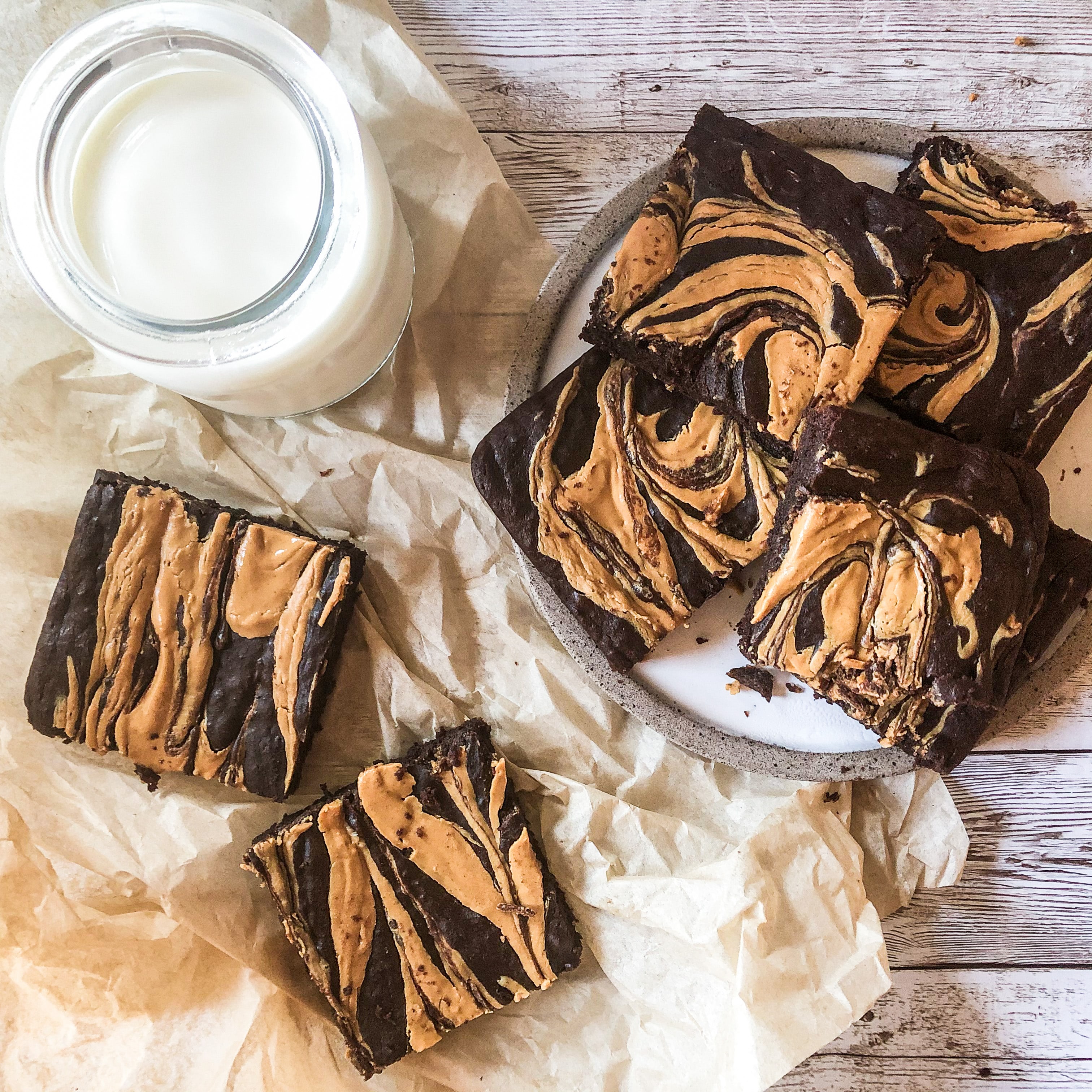 Vegan peanut butter banana brownies Halicopter Away