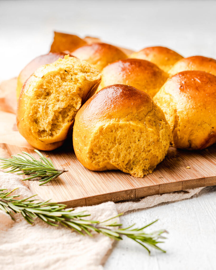 rosemary cardamom pumpkin rolls