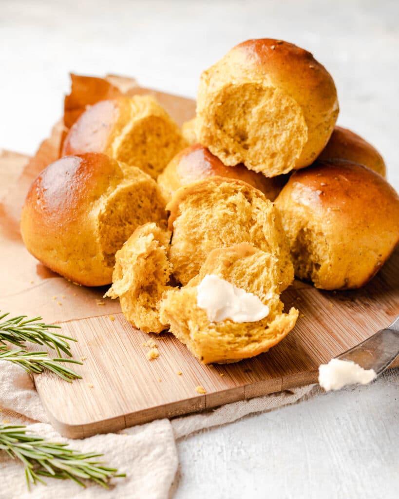 rosemary cardamom rolls with butter
