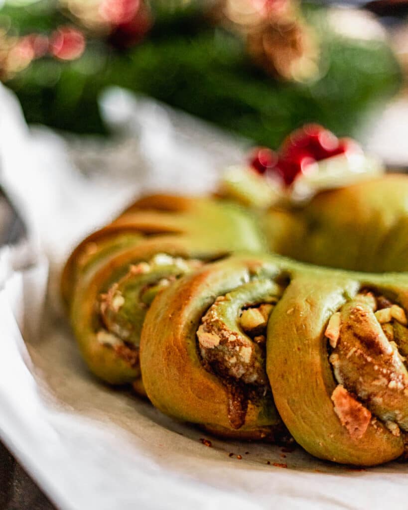 matcha bread wreath