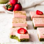 matcha strawberry cream bars