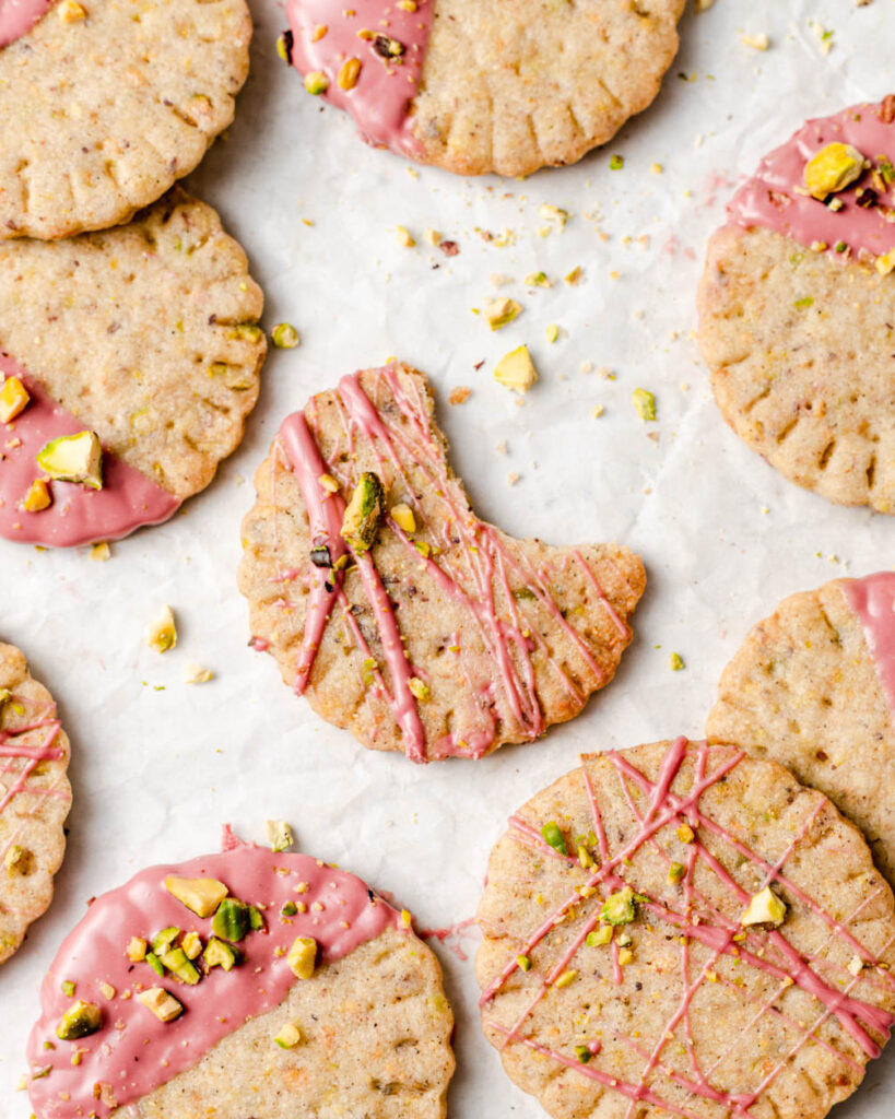 shortbread cookie with bite out of it