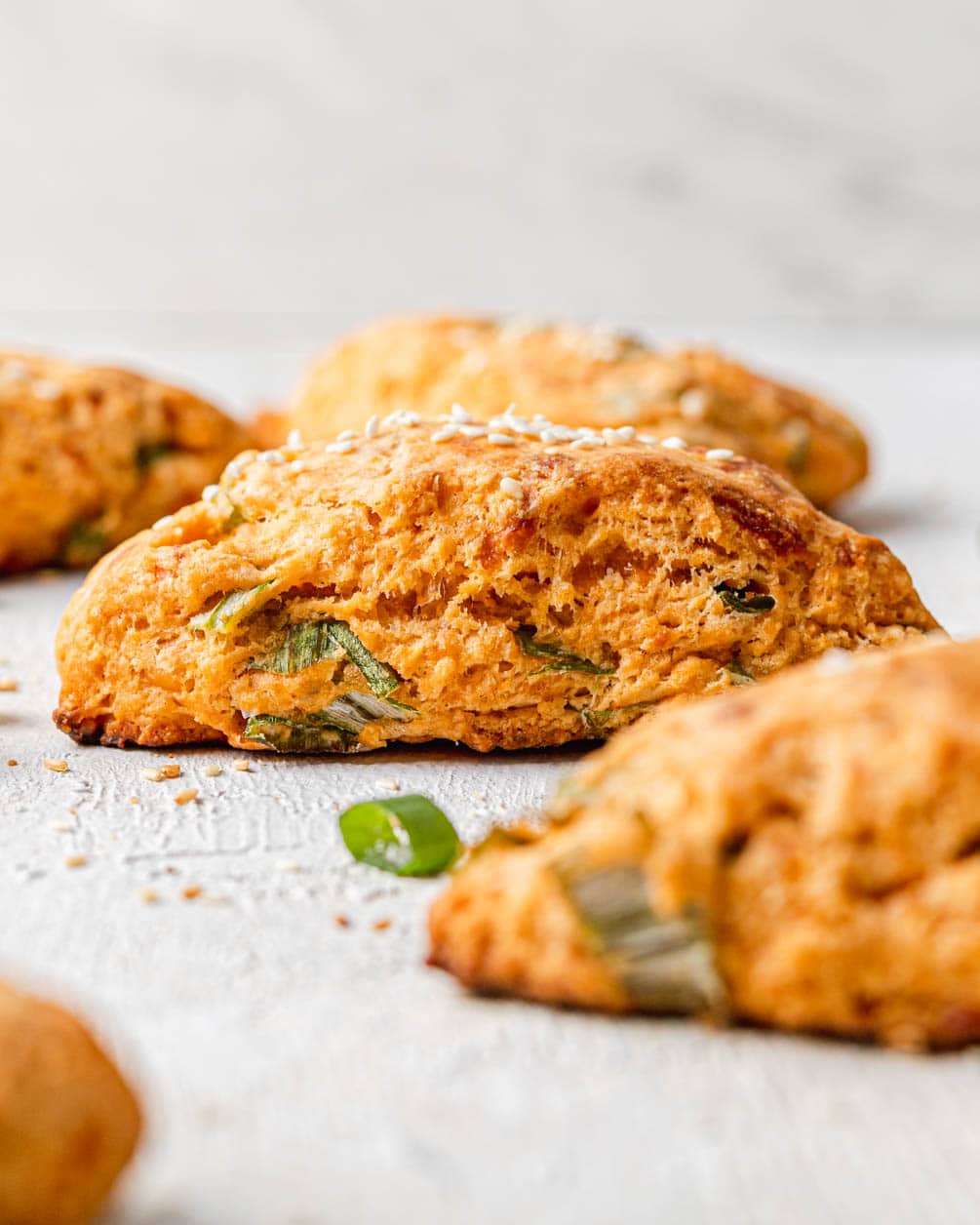 Gochujang scallion cheese scones Halicopter Away