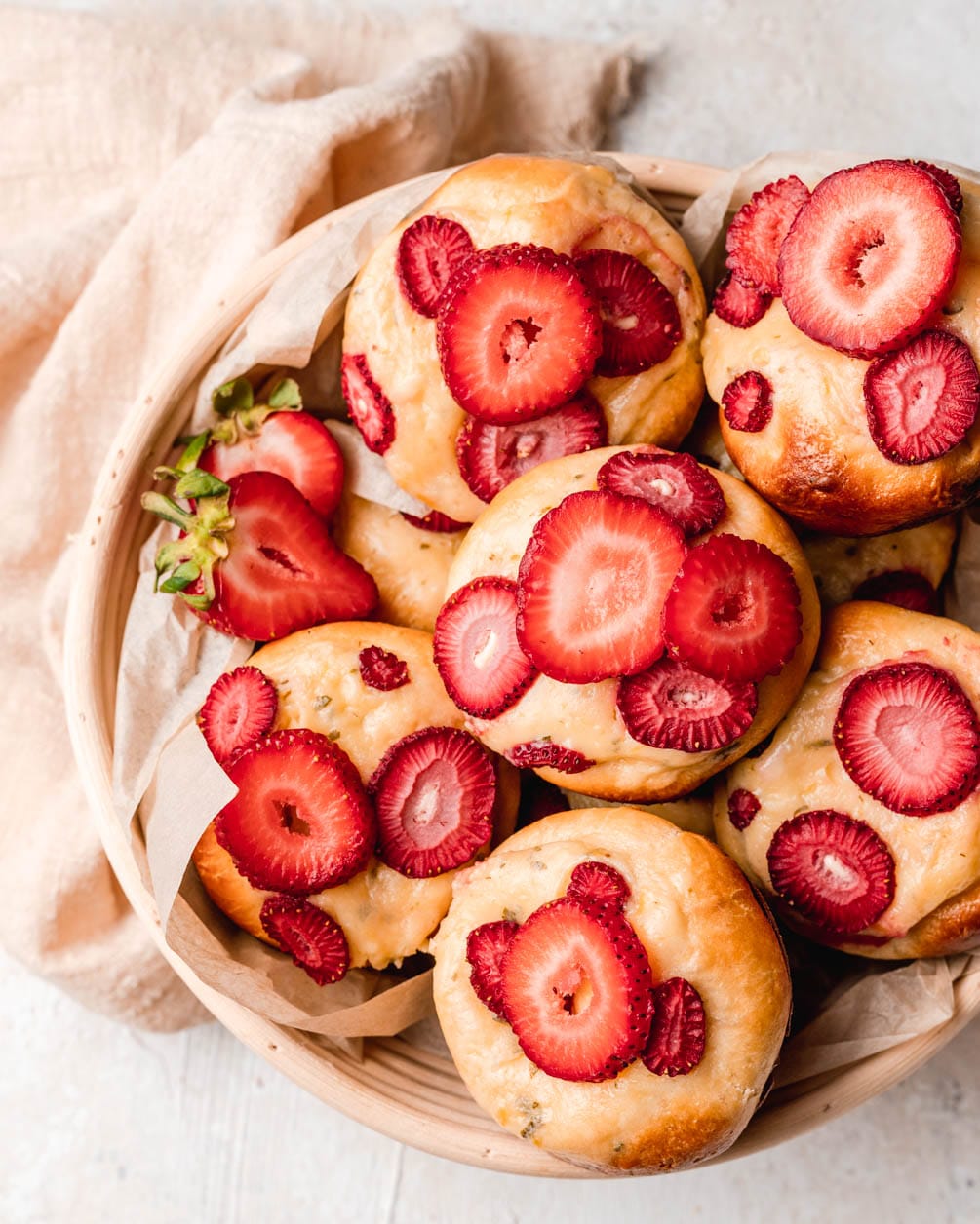 Strawberry cheesecake brioche buns Halicopter Away