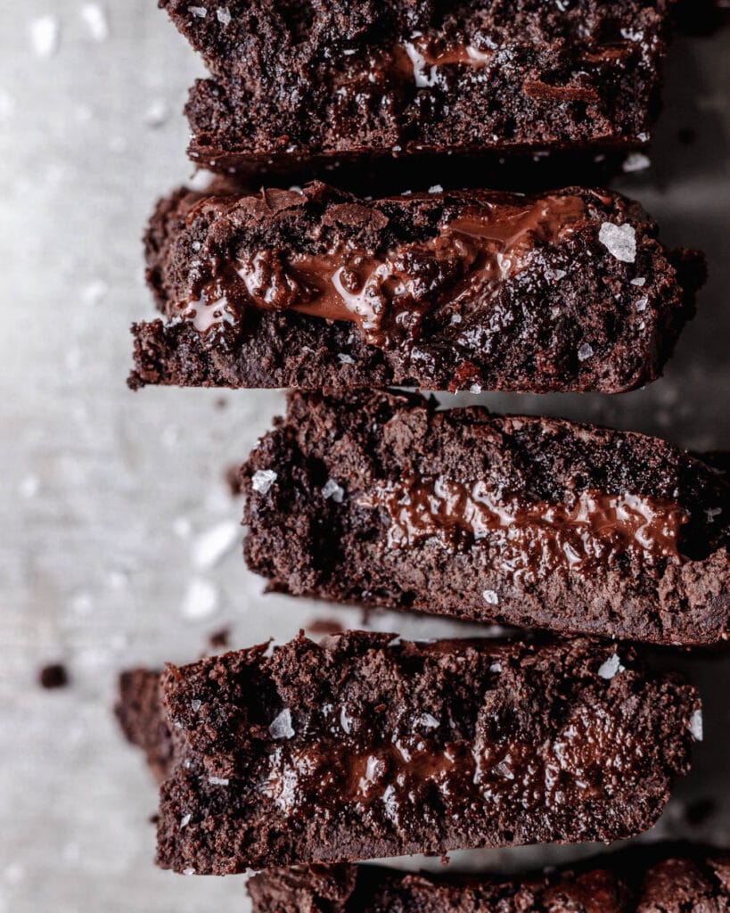 stack of mint chocolate brownies