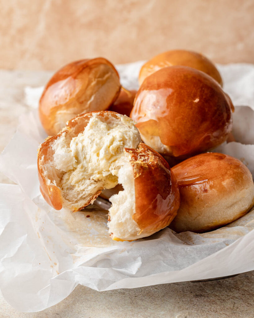 creme brulee bun with filling