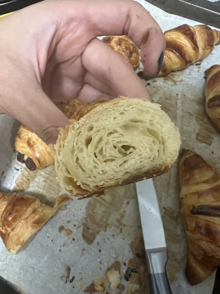 Croissant with poor lamination