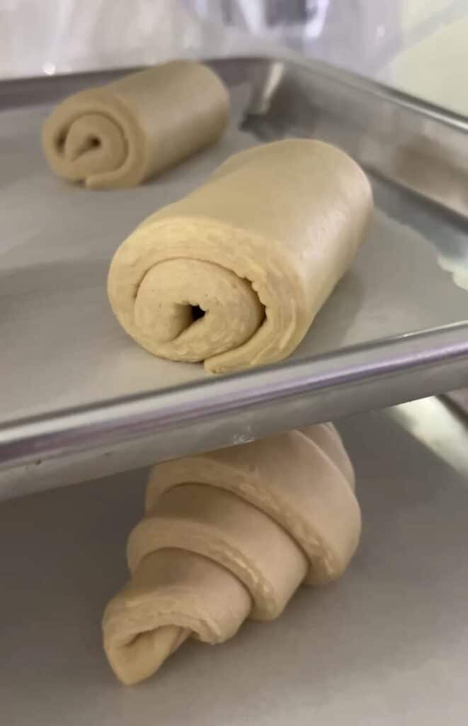 Croissants with cracked butter