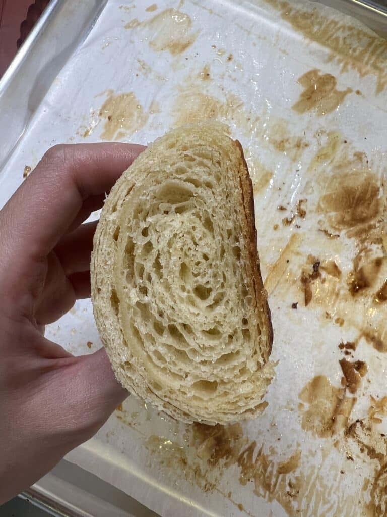croissant where butter melted into the dough