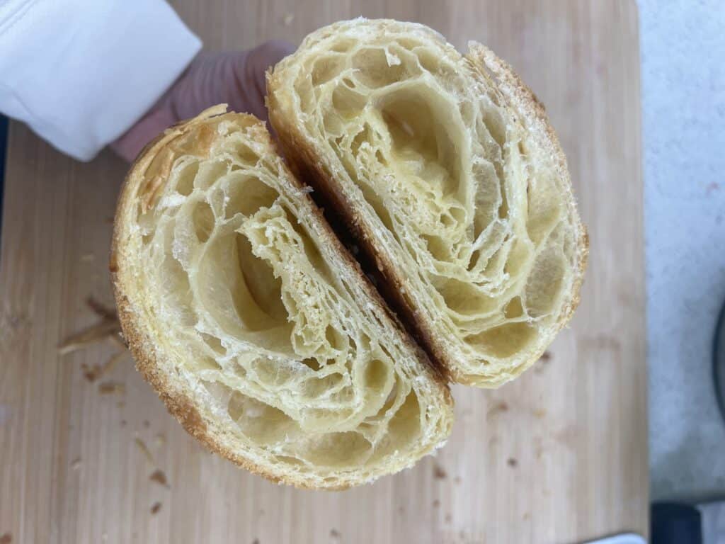 Underproofed croissant