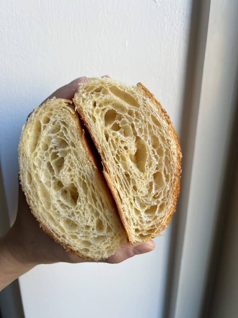 Overproofed croissant