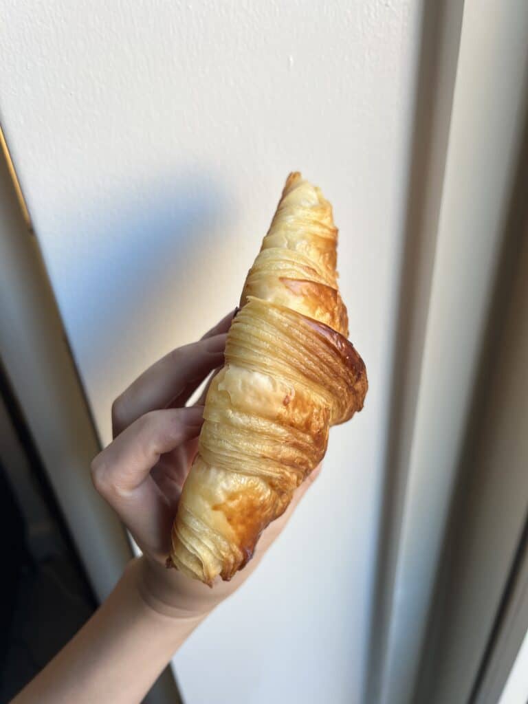 exterior of overproofed croissant